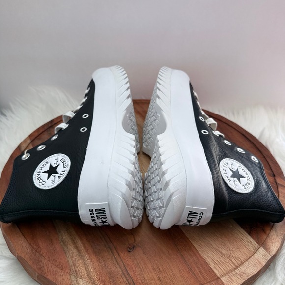 Converse CTAS Lugged 2.0 High Top Black Leather Boots Men 8.5‎ Women 10.5 - Picture 8 of 12
